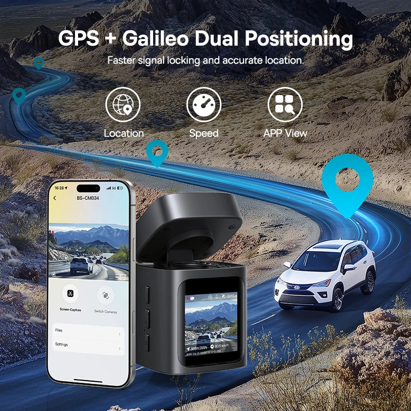 Baseus 3K Dual Dash Cam with GPS