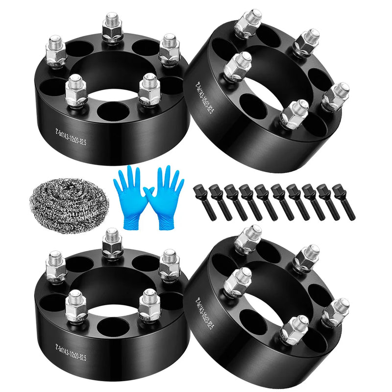 2-Inch 5x114.3 Wheel Spacer/Adapter Set – 82.5mm Bore, 1/2-20 Studs