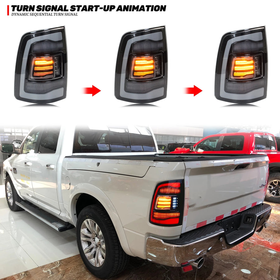 Dodge Ram 4th-Gen Sequential LED Tail Light Pair – Clear Lens