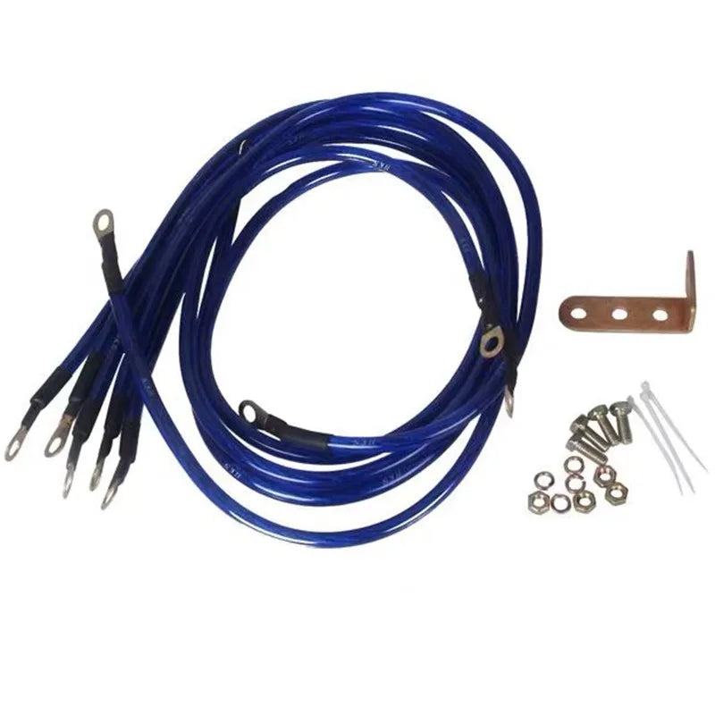 Universal 5-Point Automotive Grounding Wire Kit - 0.6m, 0.8m or 1m