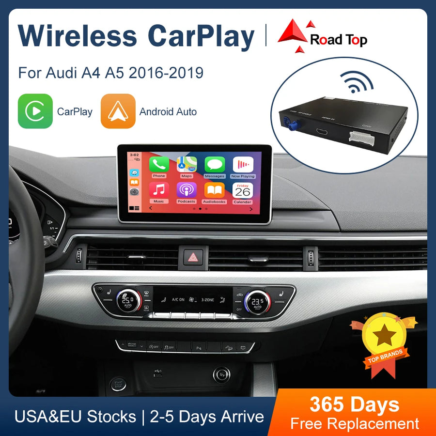 Wireless CarPlay and Android Auto Interface for Audi A4, A5, Q5 and Q7 2016–2019
