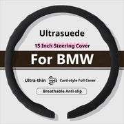 Suede 15 Inch Steering Wheel Cover for BMW