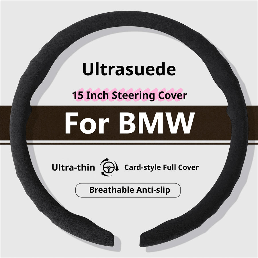 Suede 15 Inch Steering Wheel Cover for BMW