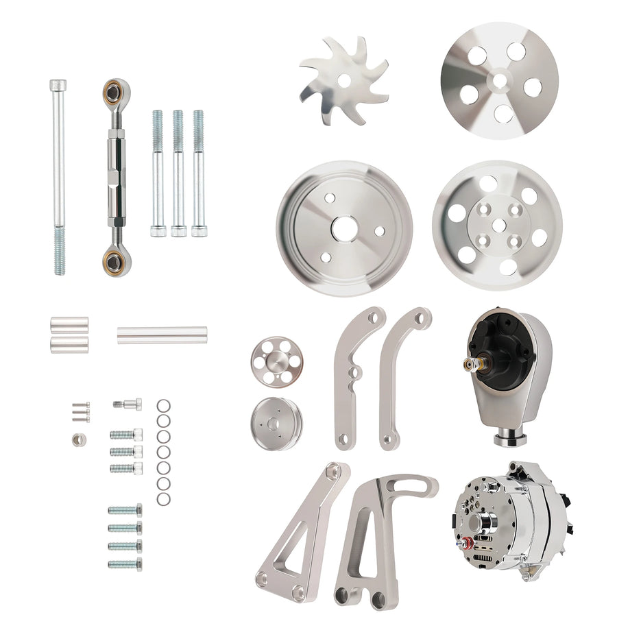 Chrome Engine Accessory Drive Bracket Kit for Chevrolet Small Block