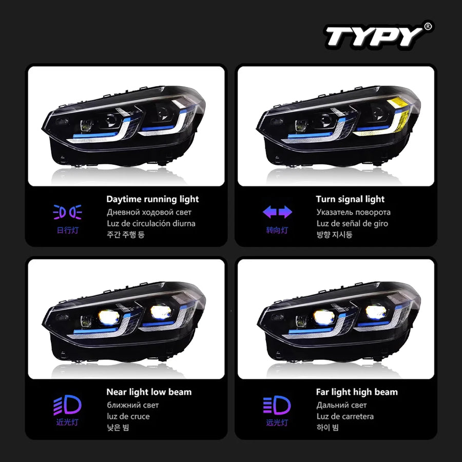 LED Headlight Assembly Set for 2018–2022 BMW X3