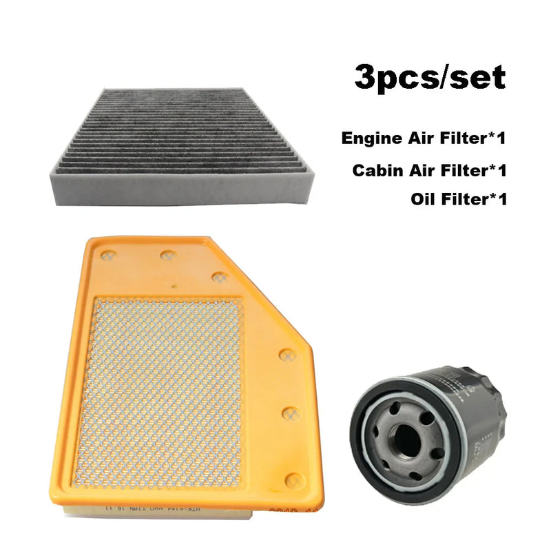 Engine, Cabin & Oil Filter Set for Chevrolet Malibu XL 2016-2020