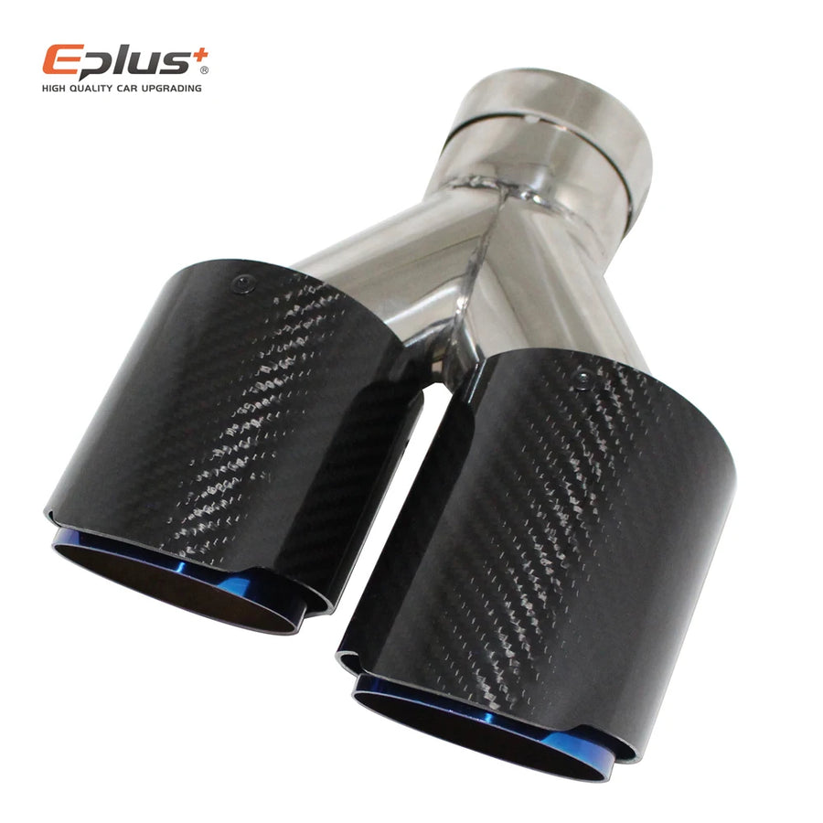 Universal Y-Shaped Dual-Outlet Carbon-Fiber & Stainless Steel Exhaust Tip