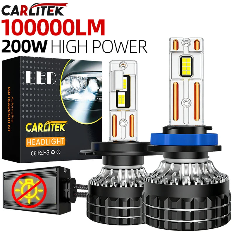 2-Piece H1/H4/H7/H11/9005/9006 LED Headlight Bulb – 6000K, CANBUS
