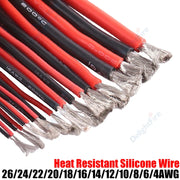 Heat-Resistant Silicone Battery Cable Wire - 4 AWG to 26 AWG