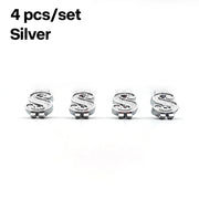 4-Piece Dollar-Symbol Tire Valve Cap Set