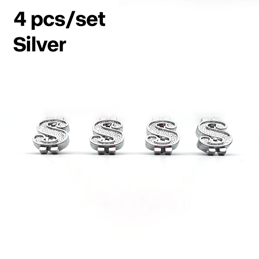 4-Piece Dollar-Symbol Tire Valve Cap Set