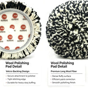 Wool Polishing Pad, 7-Inch Backing & 9-Inch Face