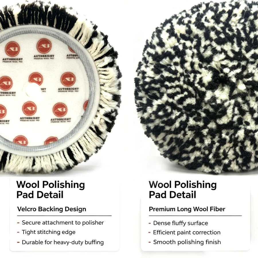 Wool Polishing Pad, 7-Inch Backing & 9-Inch Face