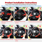 PU Leather Carbon Fiber-Style Steering Wheel Cover – 14.5–15-Inch