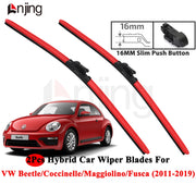 Windshield Wiper Blade Set for VW Volkswagen Beetle Coccinelle Maggiolino Fusca 2011-2019