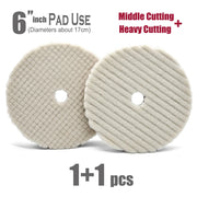Wool Polishing Pads, 5- & 6-Inch Options, 2-Pack