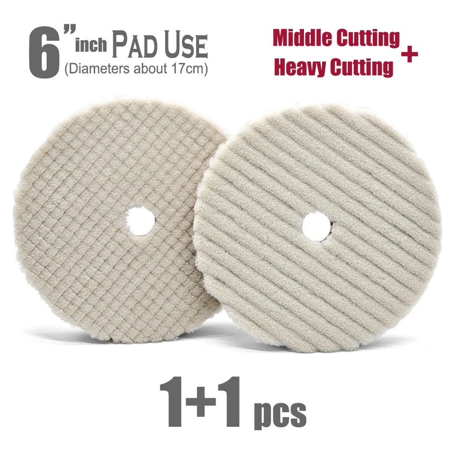 Wool Polishing Pads, 5- & 6-Inch Options, 2-Pack