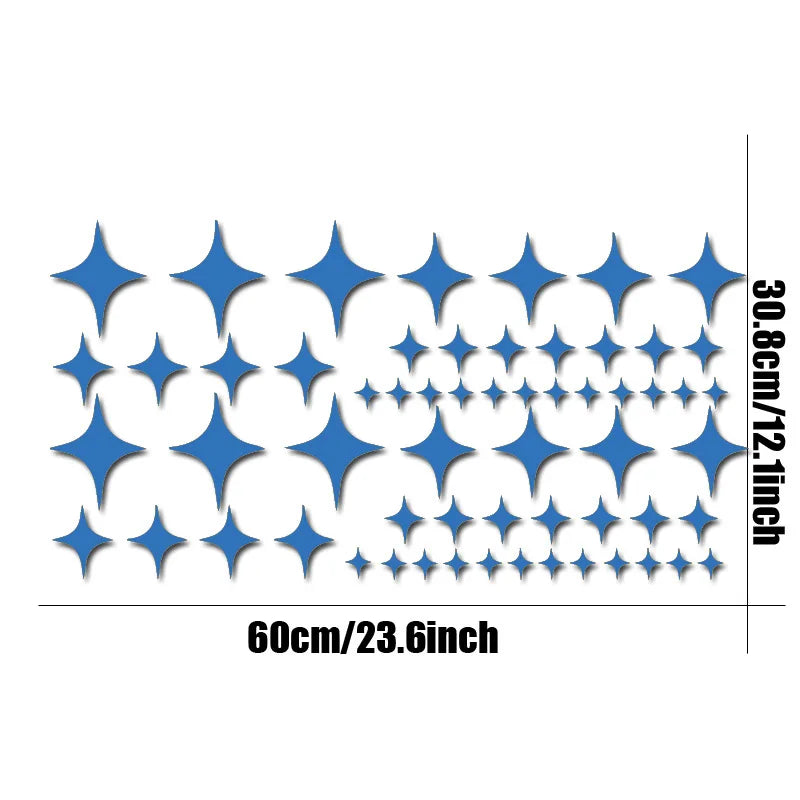 60-Piece Star Vinyl Decal Set
