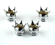 4-Piece Crown Copper Tire Valve Cap Set