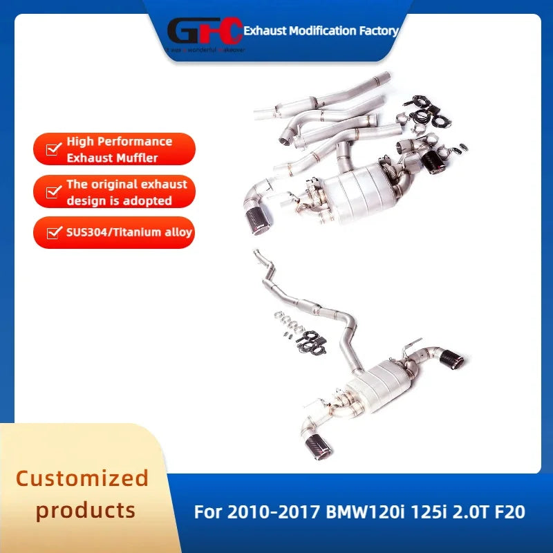 304 Stainless Steel Valved Cat-Back Exhaust System for BMW 125i 1 Series 2010-2017