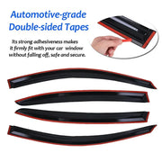 For 2008-2012 Honda Accord 4 Door Sedan Models Black Wavy Mugen Style Tinted Window Visor Rain Guard Vent