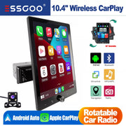 10.4-Inch Rotatable 1-DIN Wireless CarPlay and Android Auto Car Stereo