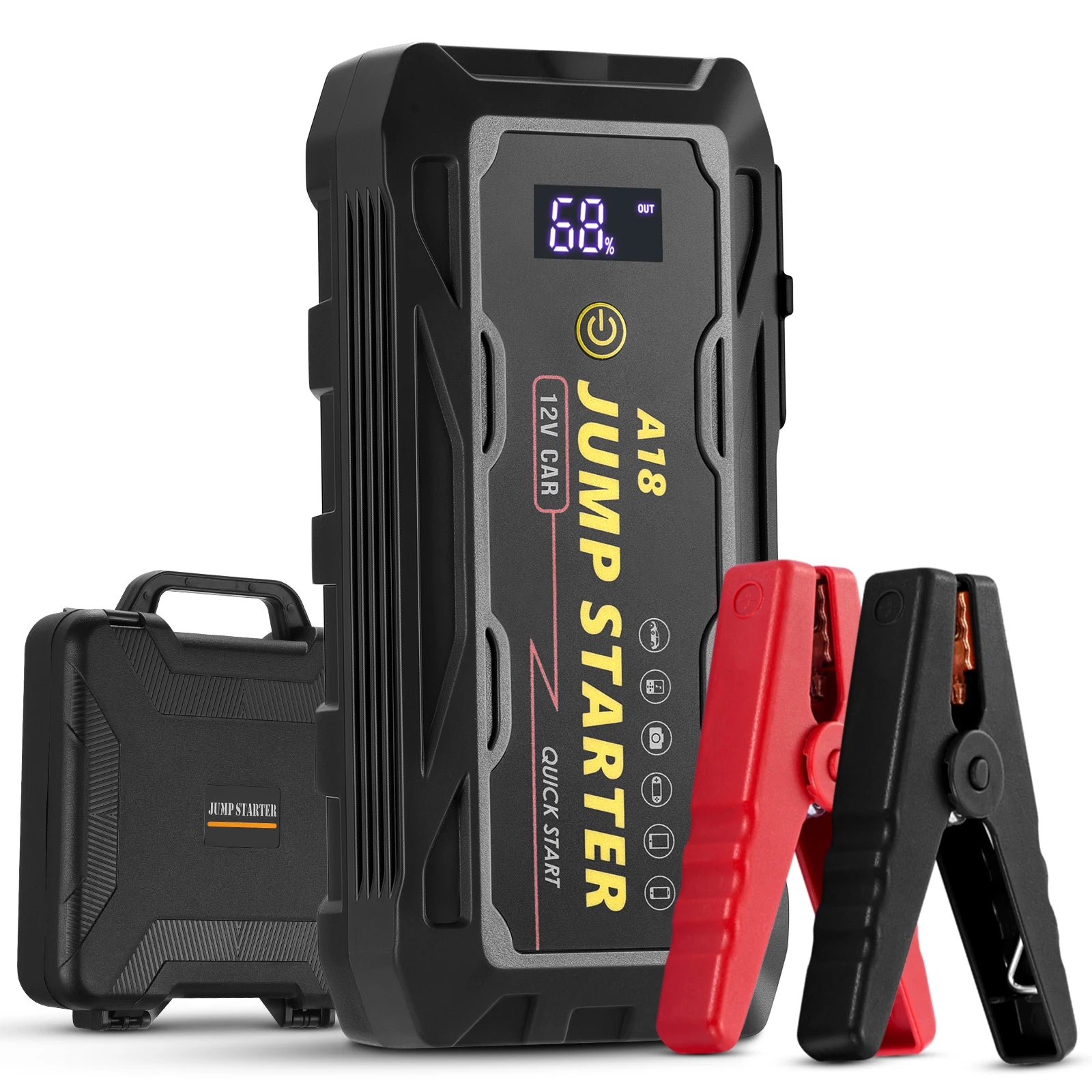 12V Portable Car Jump Starter & Battery Booster – 12,000–18,000mAh