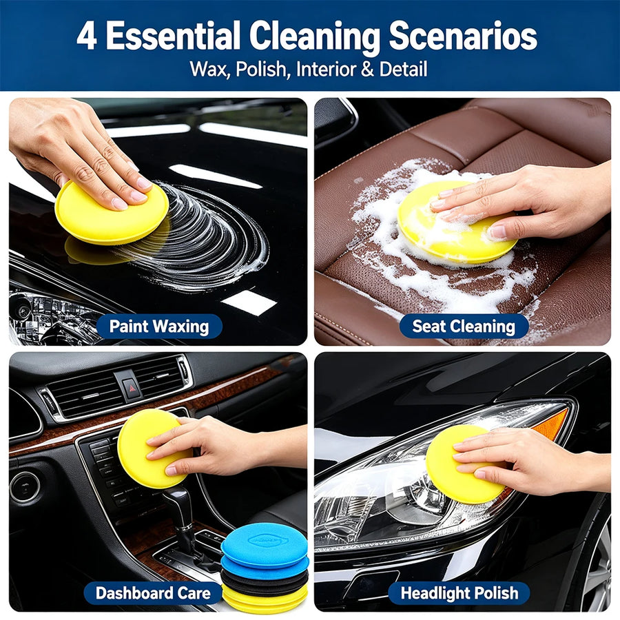 Round Foam Wax Applicator Pads, 6- or 12-Pack