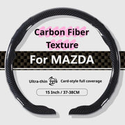 Carbon-Fiber-Texture 37-38CM Steering Wheel Cover for MAZDA
