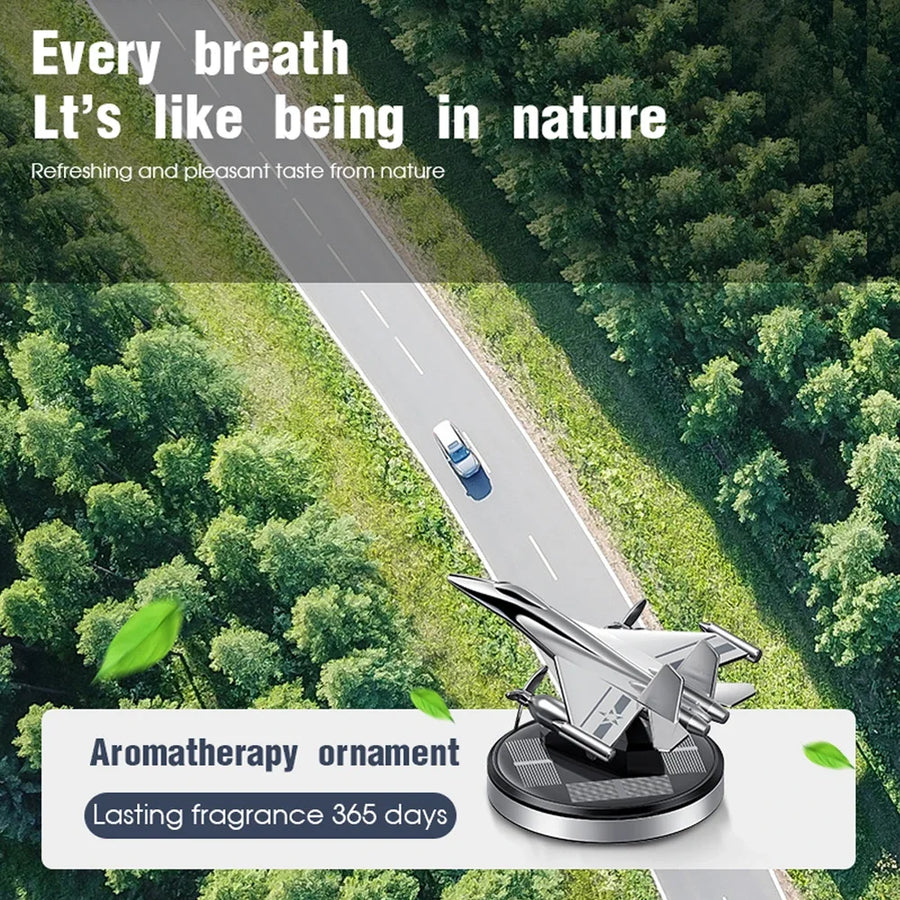Solar-Powered Rotating Fighter-propeller Car Aroma Diffuser