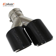 Universal Y-Shaped Dual-Outlet Carbon-Fiber & Stainless Steel Exhaust Tip