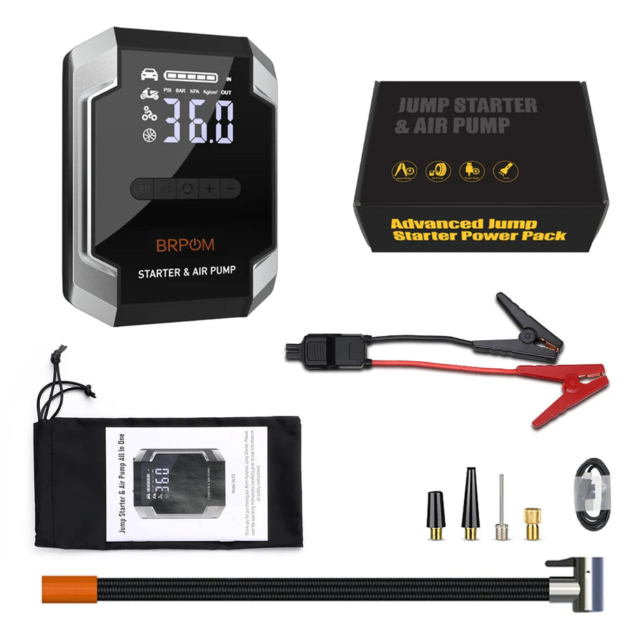8500A Car Jump Starter with 26,800mAh Power Bank and 150 PSI Inflator