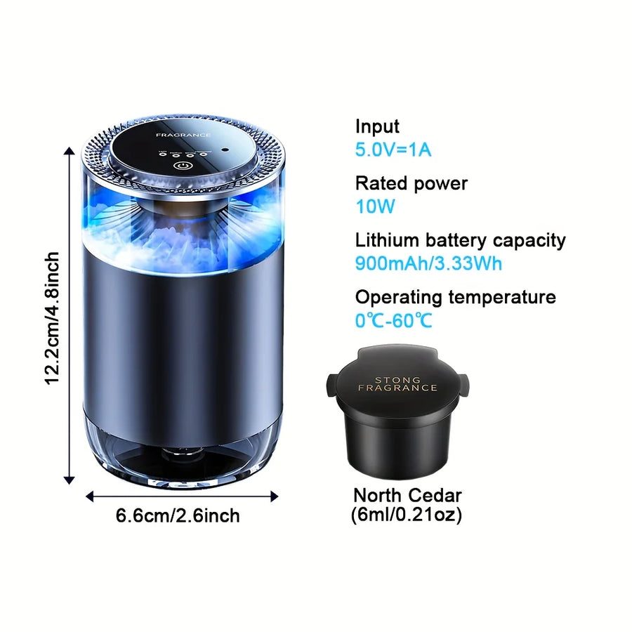 Rechargeable Smart Car Aroma Diffuser with RGB Ambient Light