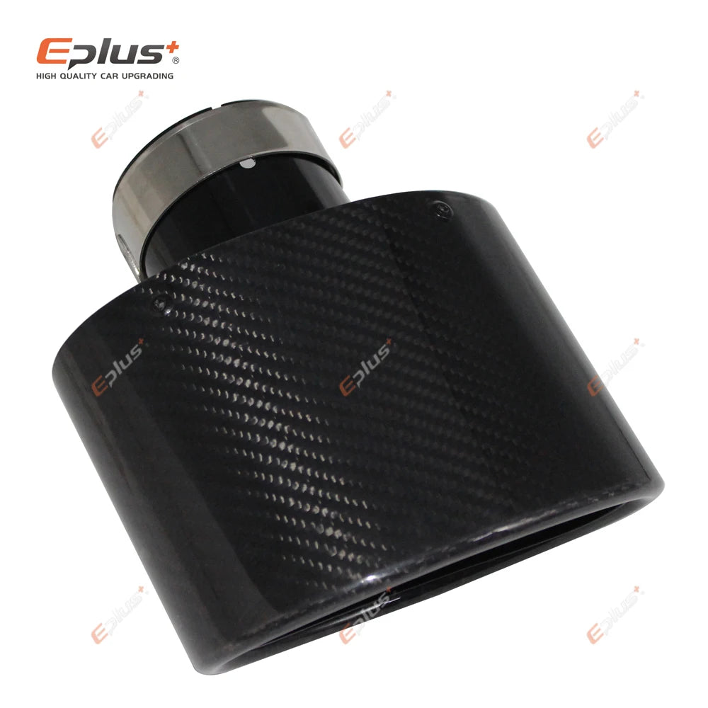 Universal Angled Oval Carbon-Fiber & Stainless Steel Exhaust Tip