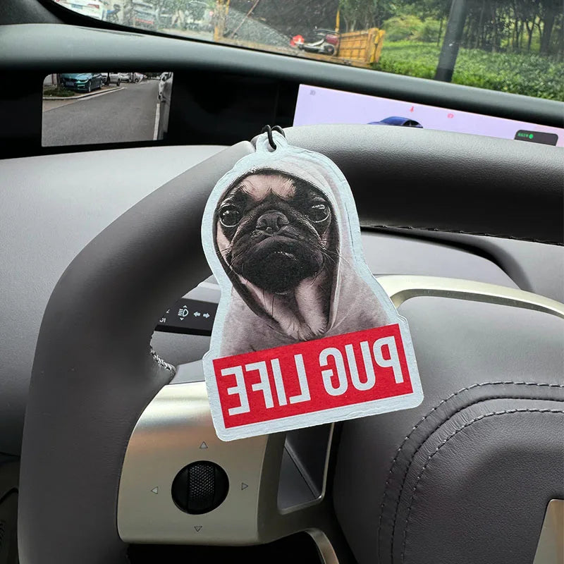 Pug Life Funny Hanging Car Air Freshener