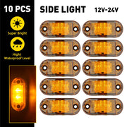10-Piece LED Side Marker and Clearance Lights – Amber, 12V–24V