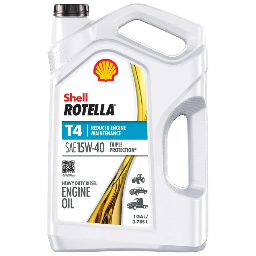 Shell Rotella T4 Triple Protection 15W-40 Diesel Oil, 1 Gallon Case of 3