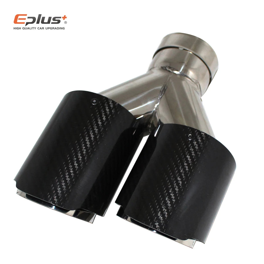 Universal Y-Shaped Dual-Outlet Carbon-Fiber & Stainless Steel Exhaust Tip