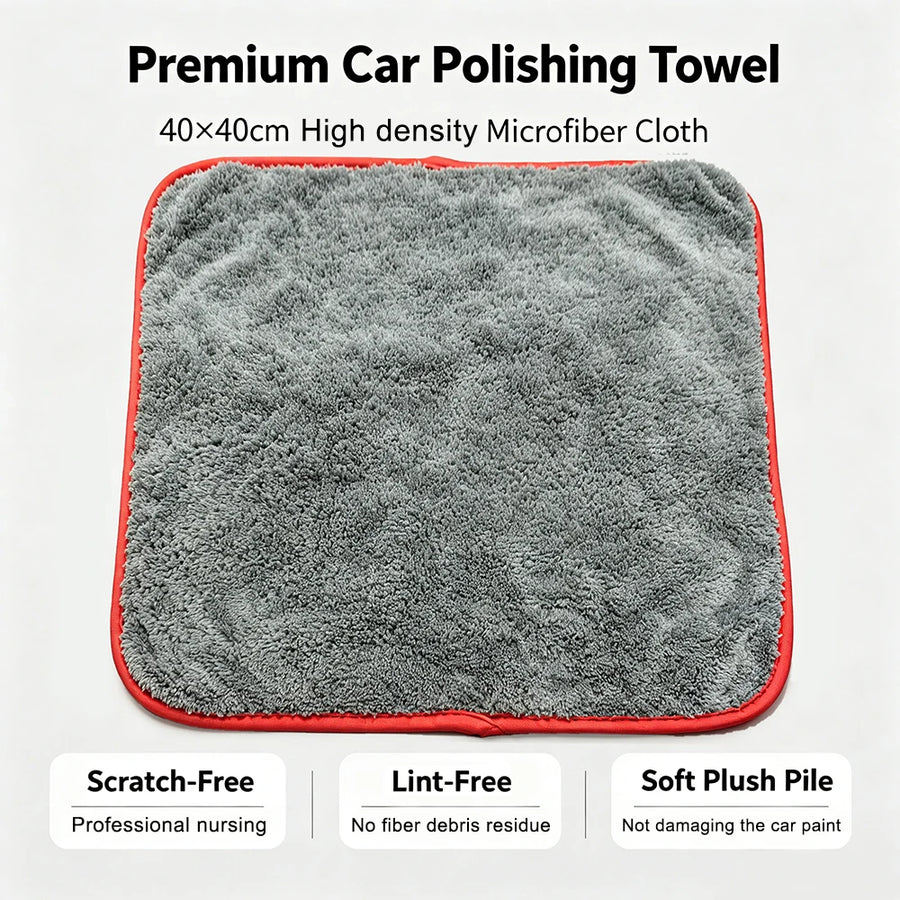 Grey Microfiber Wax-Buffing Towel, 40 x 40 cm