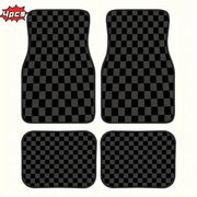 Checkered Universal Car Floor Mats – 4-Piece Set