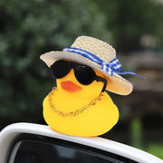 Summer Rubber Duck Dashboard Ornament with Sun Hat and Swim Ring