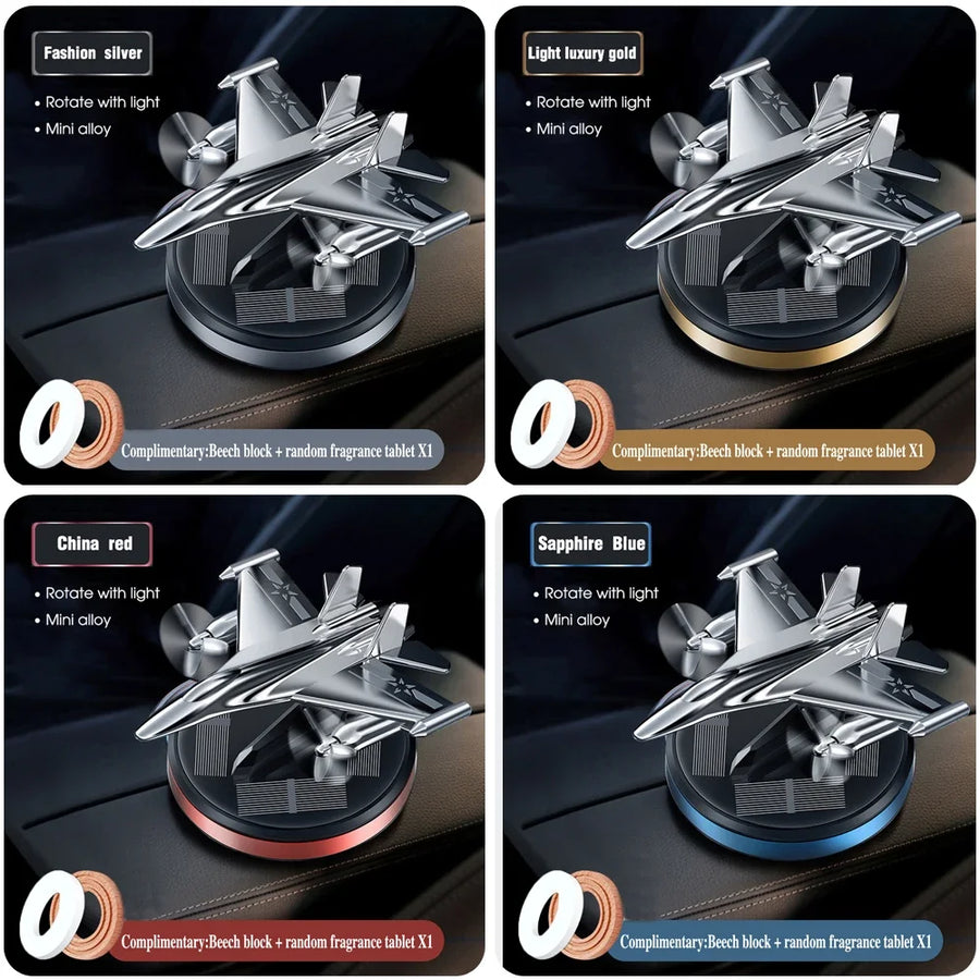 Solar-Powered Rotating Fighter-propeller Car Aroma Diffuser