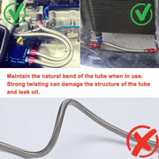 AN10 10FT Braided Nylon Fuel Line Kit 10-Piece CPE Fittings for Hydraulic Fluid Pump Gas Alcohol Silver