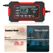 12V 6A Touchscreen Battery Charger with LCD and Pulse Repair Mode