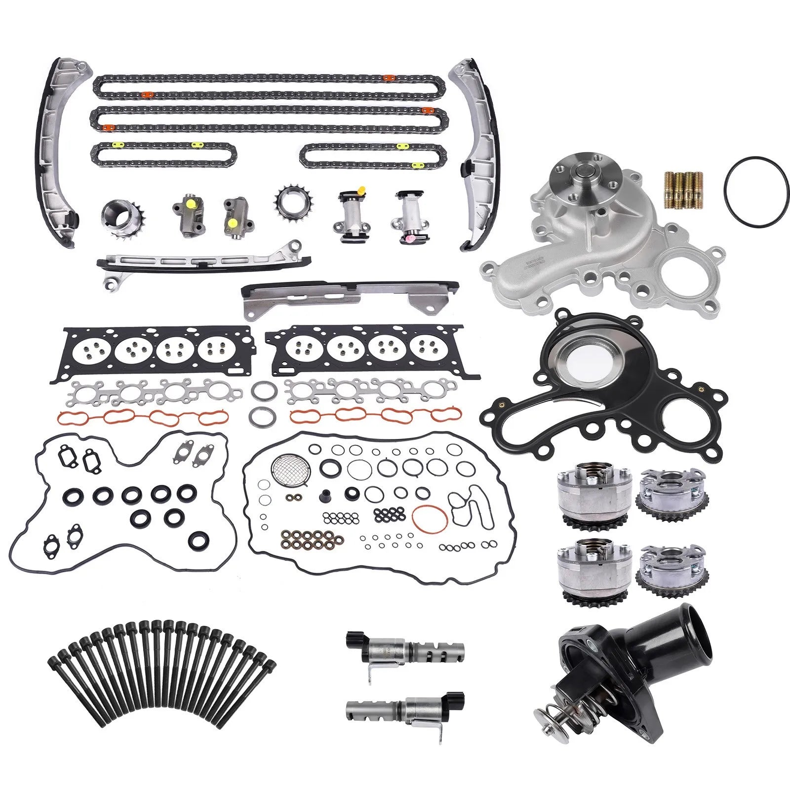 Head Gasket Set Timing Chain Water Pump Camshaft for Toyota Tundra Lexus