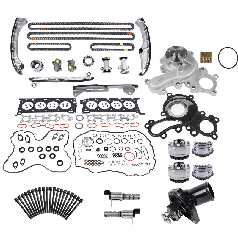 Head Gasket Set Timing Chain Water Pump Camshaft for Toyota Tundra Lexus