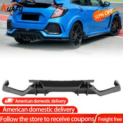 Matte Black Shark-Fin Rear Diffuser for 2016–2021 Honda Civic Hatchback