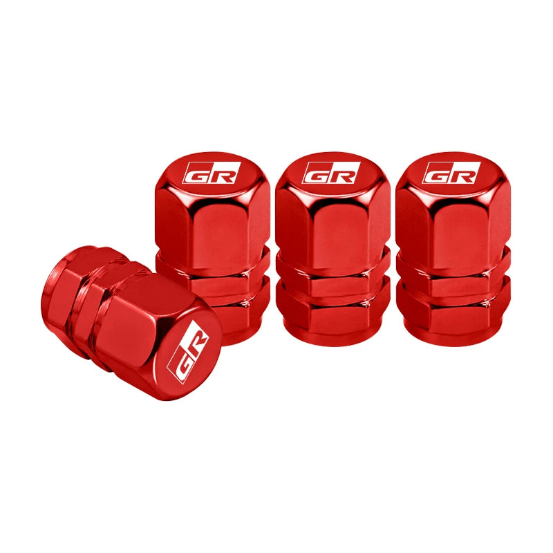 Toyota GR Sport-Style Aluminum Tire Valve Caps – 4-Piece Set