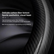 Ventilated Carbon Fiber-Look Steering Wheel Cover for Ford Vehicles