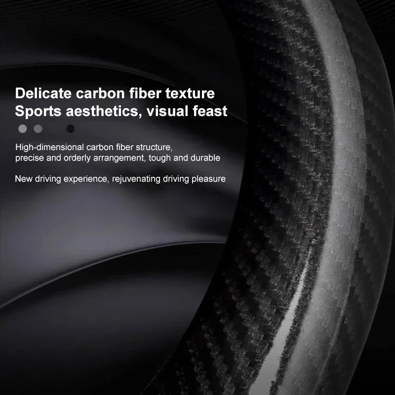 Ventilated Carbon Fiber-Look Steering Wheel Cover for Ford Vehicles